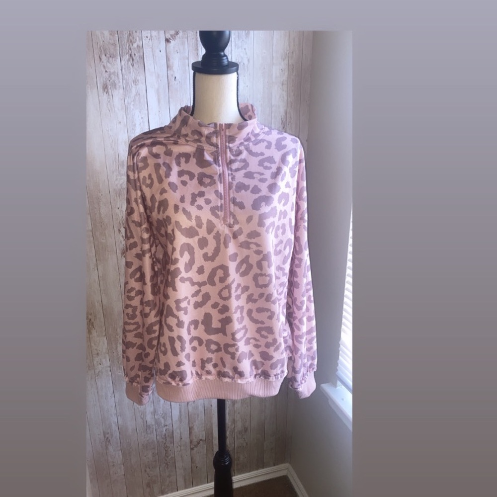 blush pink leopard sweatshirt
